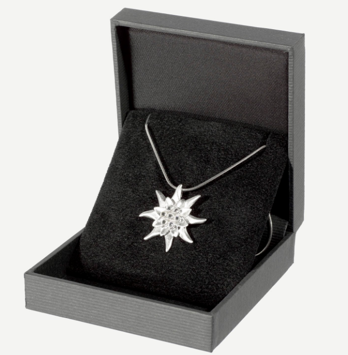 Swiss Alps Crystals and Edelweiss Necklace