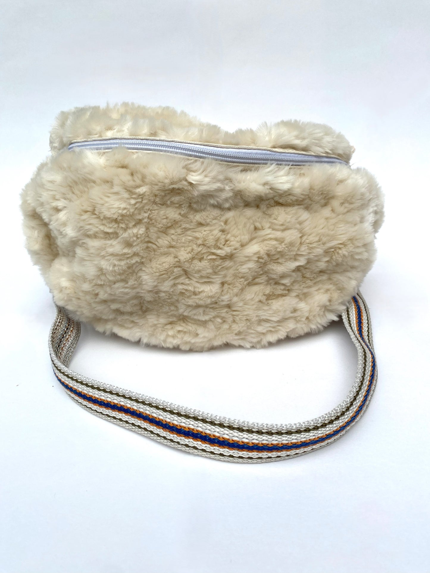 Faux Cream Sherpa Crossbody/Fanny Pack- Medium