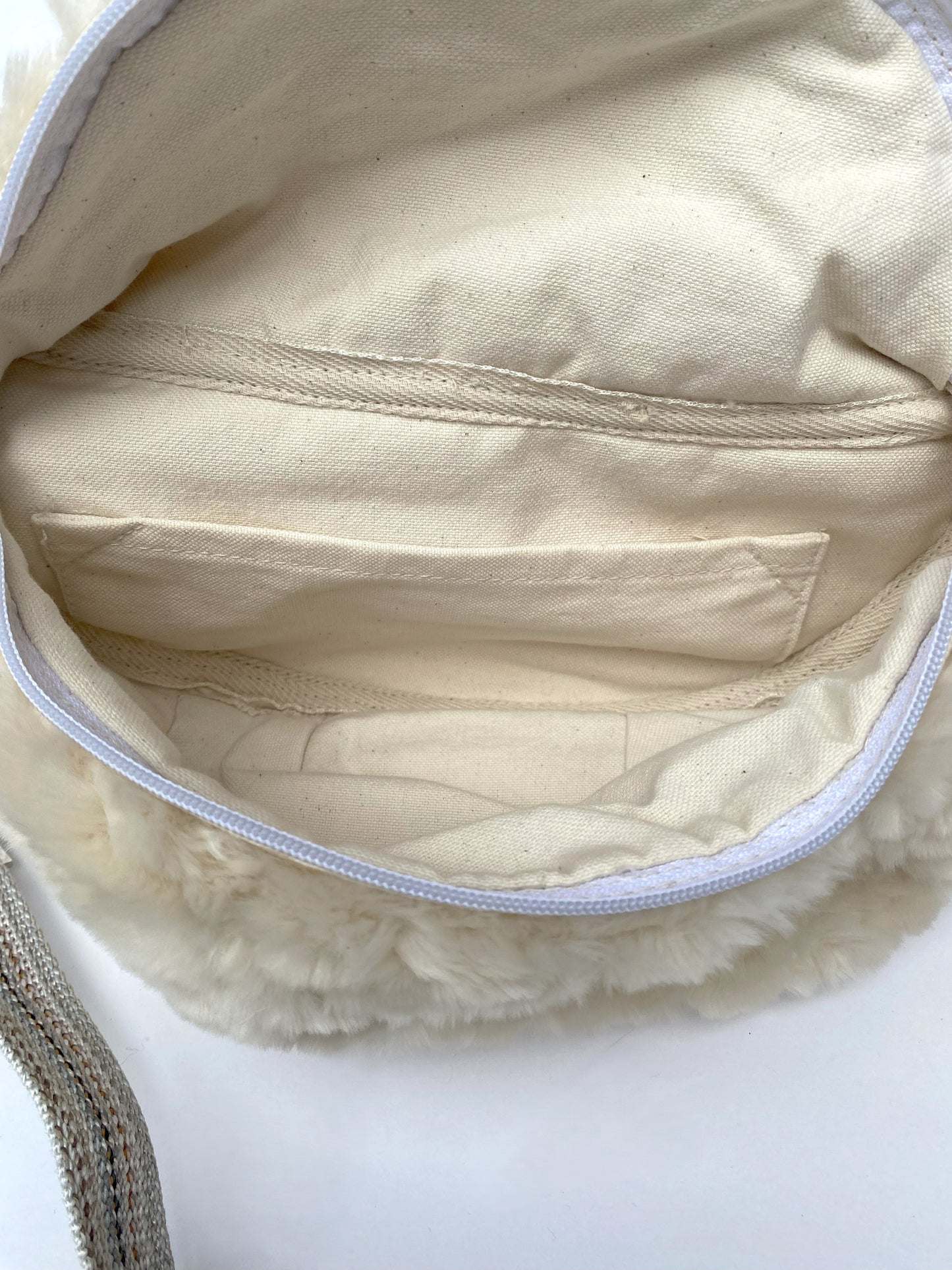 Faux Cream Sherpa Crossbody/Fanny Pack- Medium