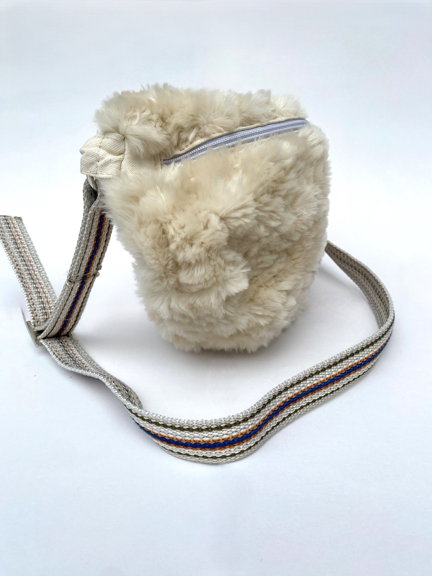 Faux Cream Sherpa Crossbody/Fanny Pack- Medium