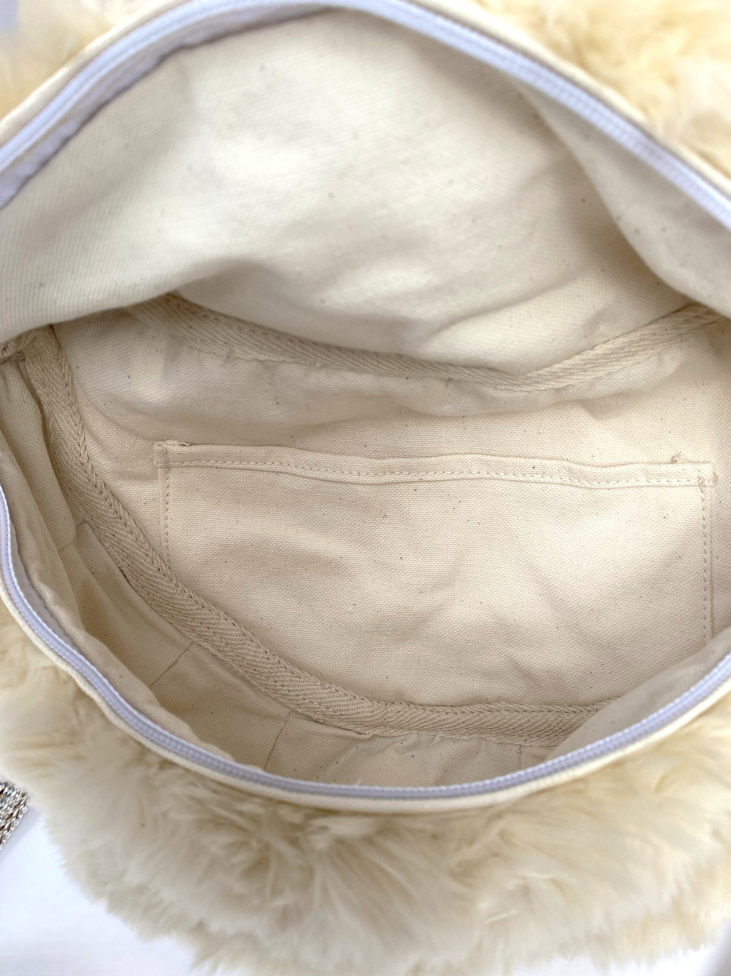 Faux Cream Sherpa Crossbody/Fanny Pack- Large