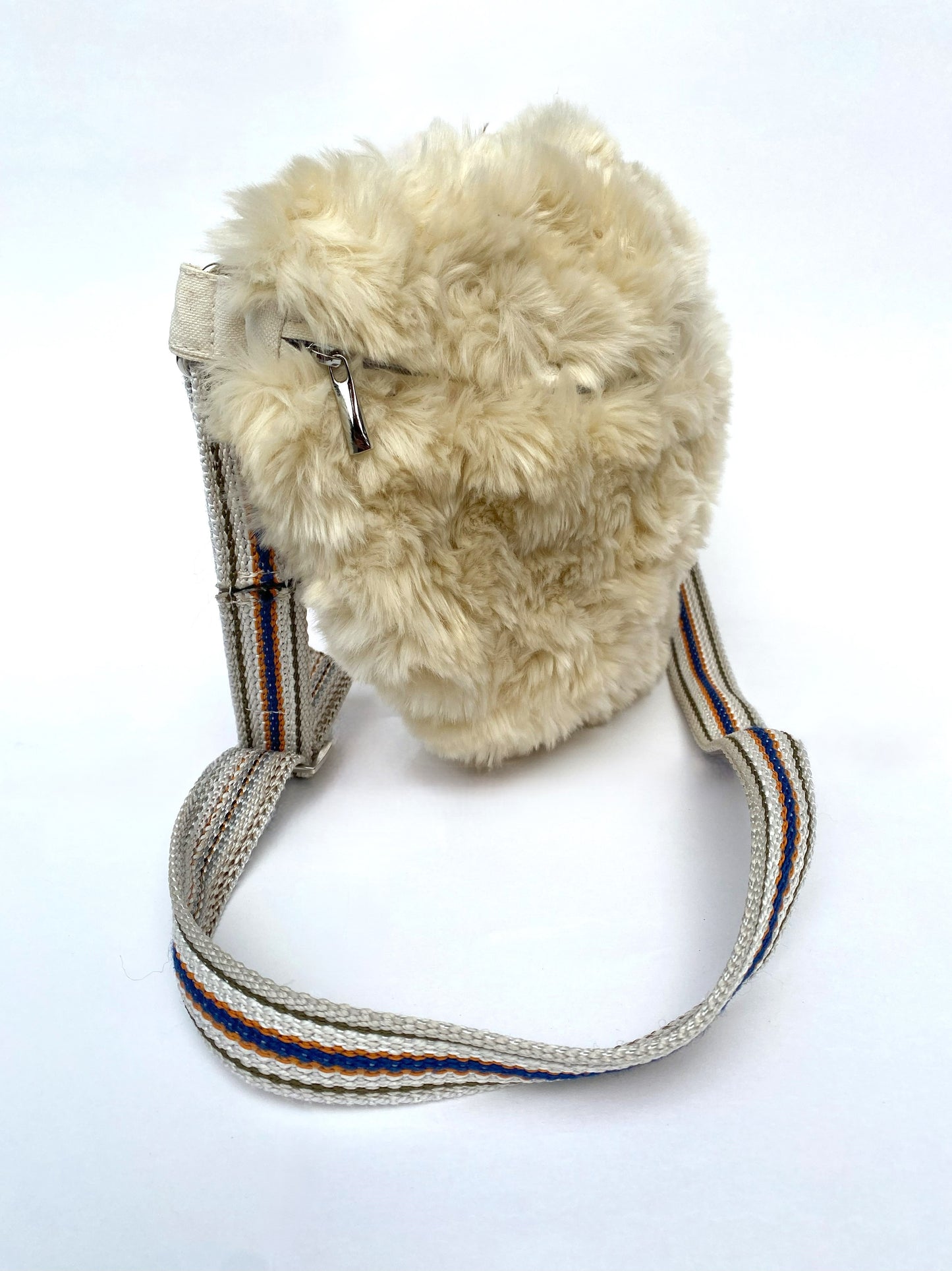 Faux Cream Sherpa Crossbody/Fanny Pack- Large