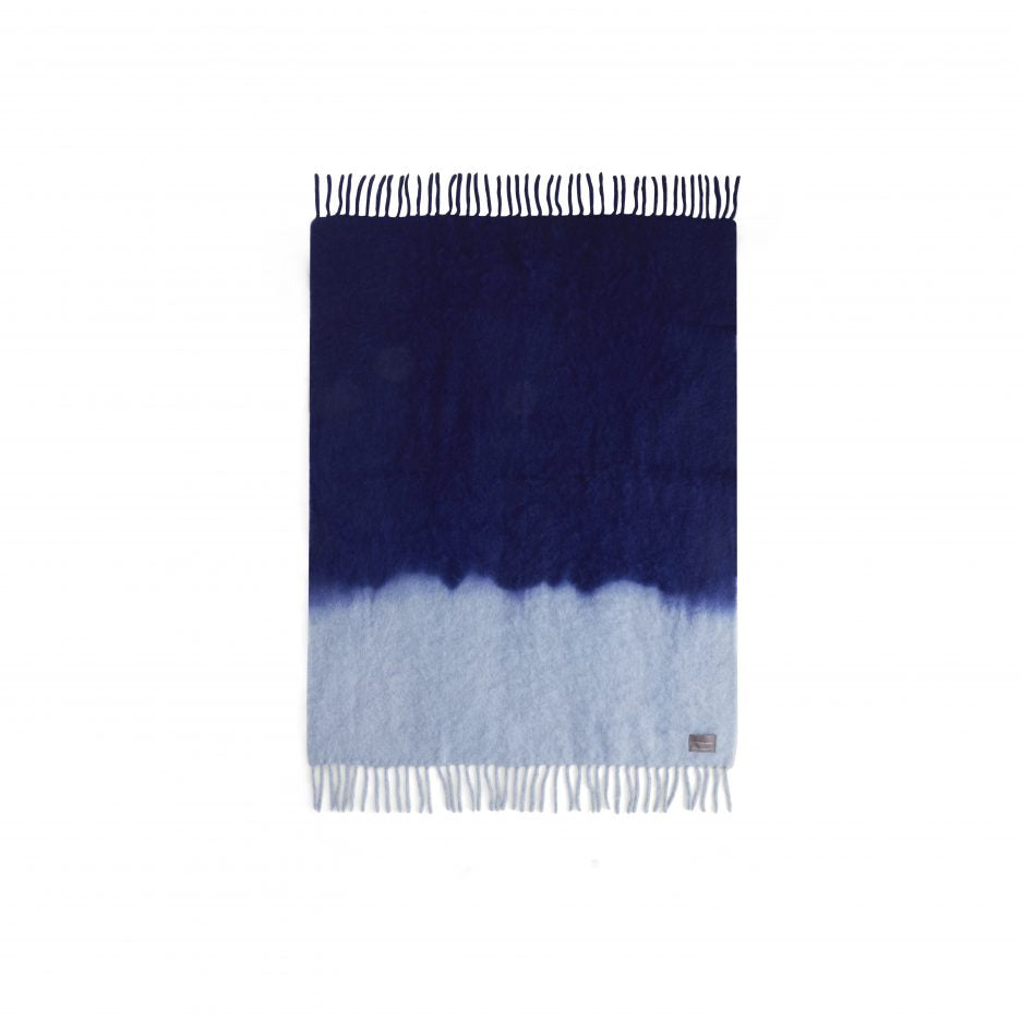 Stackelbergs Kid Mohair Blanket - Dipped died Blue and Mazarine