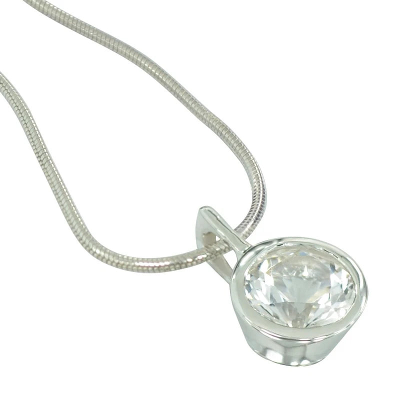 Swiss Alps Crystal Pendant and 925 Silver Necklace