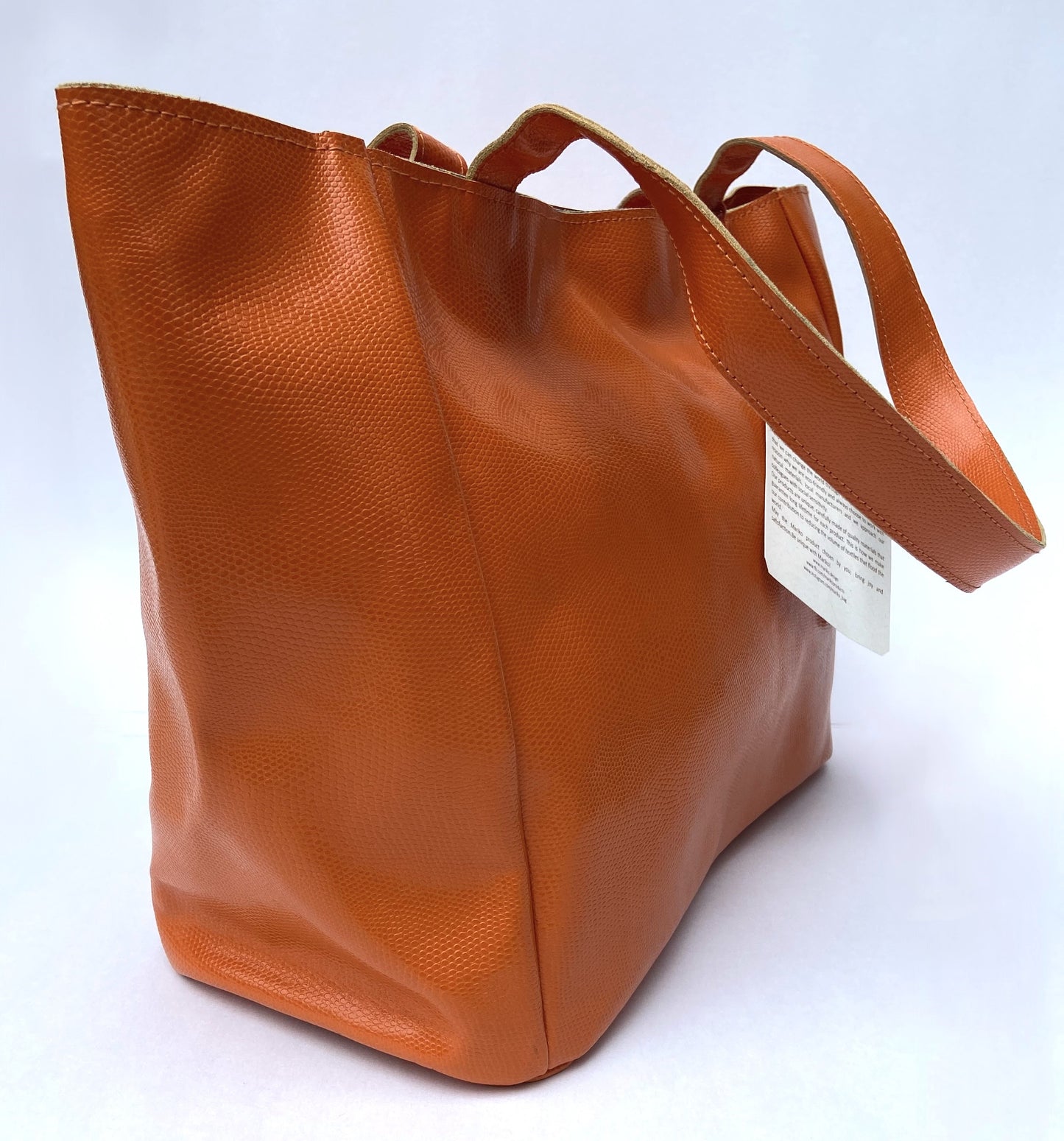 Large Leather Designer Tote (Radiant Orange)