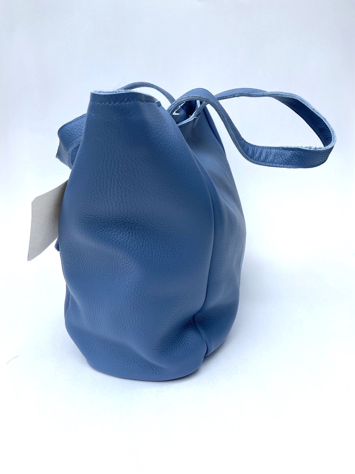 Large Leather Designer Tote (Cobalt Blue)