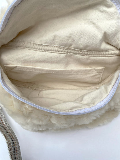 Faux Cream Sherpa Crossbody/Fanny Pack-  Medium