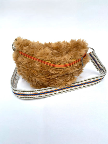 Faux Brown Sherpa Fanny Pack- Small