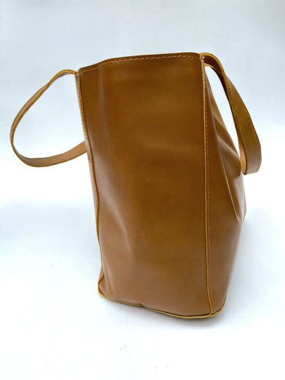 Large Leather Designer Tote (Golden Brown)